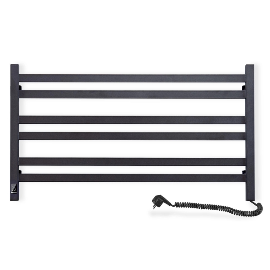Vertaduro - Elektrický sušiak na uteráky s termostatom AVA 181W/230V 50x90 cm IP44 čierny pravý