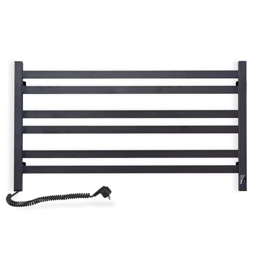 Vertaduro - Elektrický sušiak na uteráky s termostatom AVA 181W/230V 50x90 cm IP44 čierny ľavý