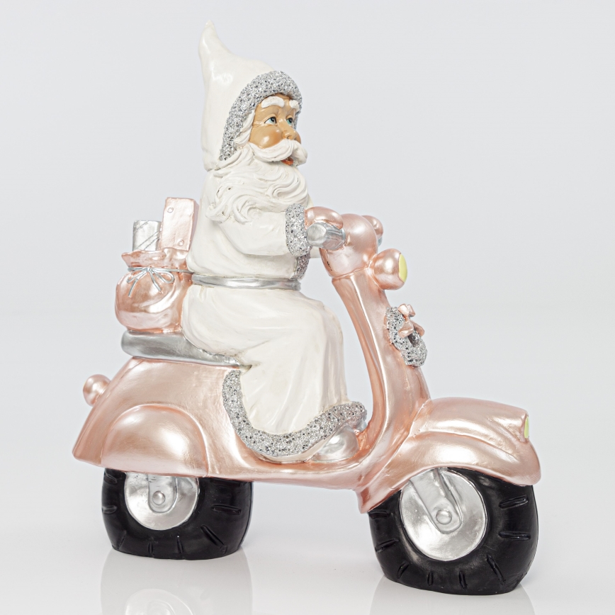 Vianočná dekorácia 33 cm Santa s motocyklom
