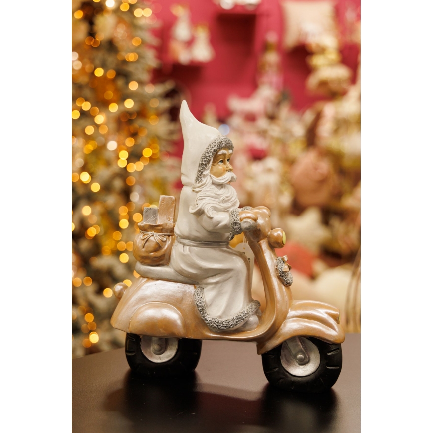 Vianočná dekorácia 33 cm Santa s motocyklom