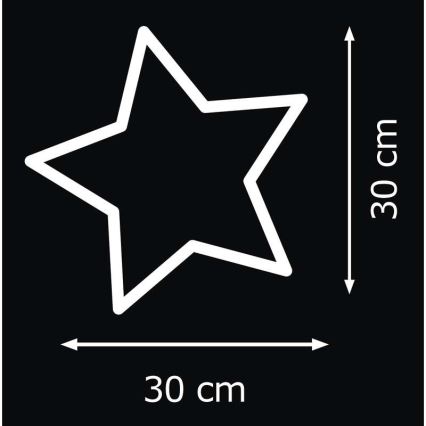 Vianočné dekorácie vnútorné IP20 STAR 30xLED/3W/4,5V