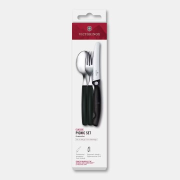 Victorinox - Pikniková sada príborov SWISS CLASSIC 3 ks čierna