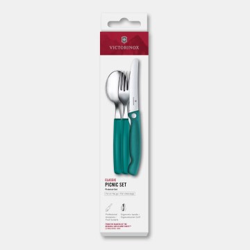 Victorinox - Pikniková sada príborov SWISS CLASSIC 3 ks tyrkysová