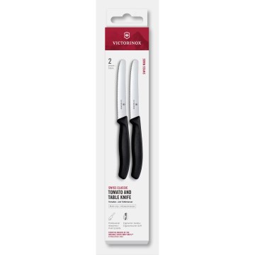 Victorinox - Sada 2 kuchynských nožov na zeleninu SWISS CLASSIC, 11 cm, čierna