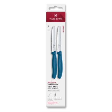 Victorinox - Sada 2 kuchynských nožov na zeleninu SWISS CLASSIC 11 cm, modrá