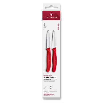 Victorinox - Sada 2 kuchynských nožov na zeleninu SWISS CLASSIC, 8 cm, červená