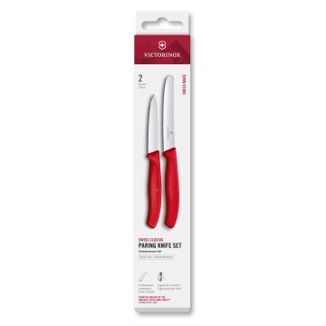 Victorinox - Sada 2 kuchynských nožov na zeleninu SWISS CLASSIC, červená