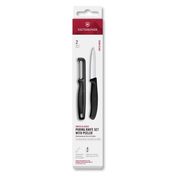 Victorinox - Sada kuchynského noža so škrabkou SWISS CLASSIC čierna