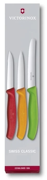 Victorinox - Sada kuchynských nožov na zeleninu 3 ks mix farieb