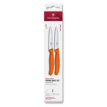 Victorinox - Sada kuchynských nožov na zeleninu SWISS CLASSIC 10 cm, 2 ks, oranžová