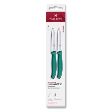 Victorinox - Sada kuchynských nožov na zeleninu SWISS CLASSIC 10 cm, 2 ks, tyrkysová