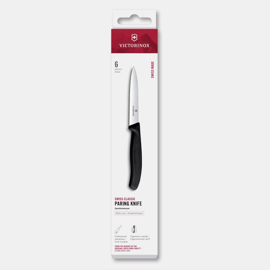 Victorinox - Sada kuchynských nožov na zeleninu SWISS CLASSIC 10 cm 6 ks čierna