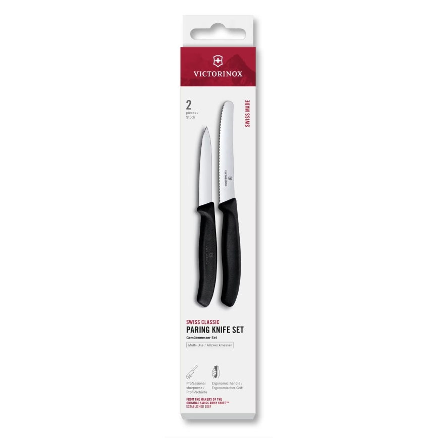 Victorinox - Sada kuchynských nožov na zeleninu SWISS CLASSIC 2 ks čierna