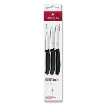 Victorinox - Sada kuchynských nožov na zeleninu SWISS CLASSIC 3 ks čierna