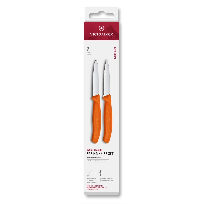 Victorinox - Sada kuchynských nožov na zeleninu SWISS CLASSIC 8 cm 2 ks oranžová