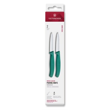 Victorinox - Sada kuchynských nožov na zeleninu SWISS CLASSIC 8 cm 2 ks tyrkysová
