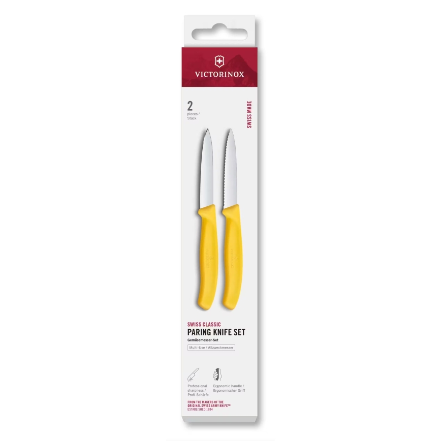 Victorinox - Sada kuchynských nožov na zeleninu SWISS CLASSIC 8 cm 2 ks žltá