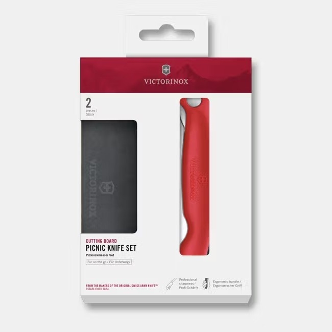 Victorinox - Zatvárací nôž SWISS CLASSIC 11 cm červený + krájacia doštička