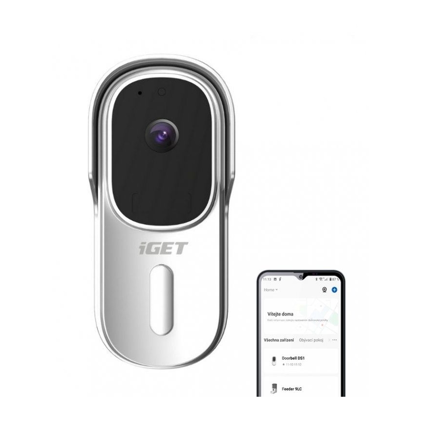 Videovrátnik s pohybovým senzorom Full HD 1080p 5200 mAh IP65 Wi‑Fi Tuya biela