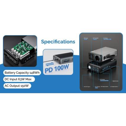 Viking - Batériový generátor s LED displejom Power Delivery 10000 mAh