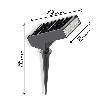 Viking - LED solárna lampa LED/1,4W/3,7V IP65 3000K