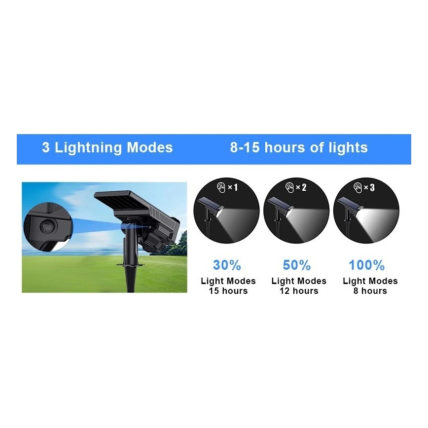 Viking - LED Solárna lampa LED/1W/3,7V IP65 6000K 2200 mAh