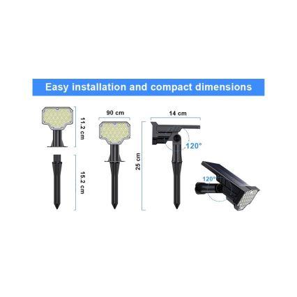 Viking - LED Solárna lampa LED/1W/3,7V IP65 6000K 2200 mAh