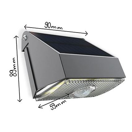 Viking - LED solárne nástenné svietidlo so senzorom LED/3,7V IP54 3000/4000K 2000 mAh