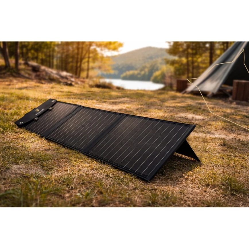 Viking - Solárny panel USB Power Delivery 60W/20V IPX4 čierny