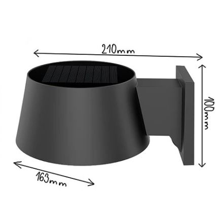 Viking - LED stmievateľné solárne nástenné svietidlo so senzorom LED/1W/3,7V IP44 4000K 2000 mAh