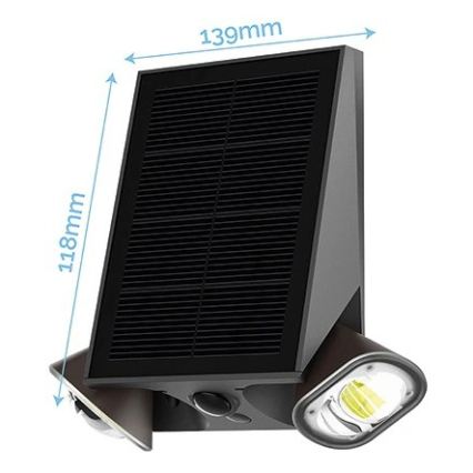 Viking - LED stmievateľné solárne nástenné flexibilné svietidlo so snímačom LED/1,3W/3,7V IP44 4000K 2000 mAh