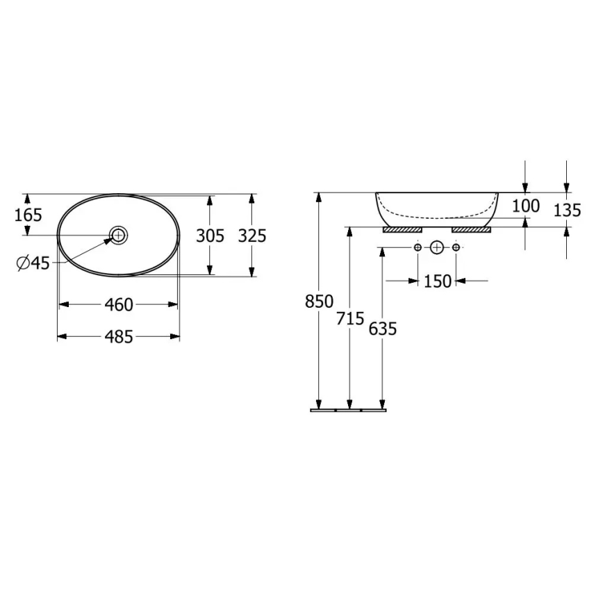 Villeroy & Boch 43884801 - Umývadlo na dosku ARTIS 48 x 32,5 cm keramika/biela