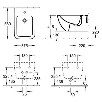 Villeroy & Boch 44110001 - Závesný bidet VENTICELLO keramika/biela