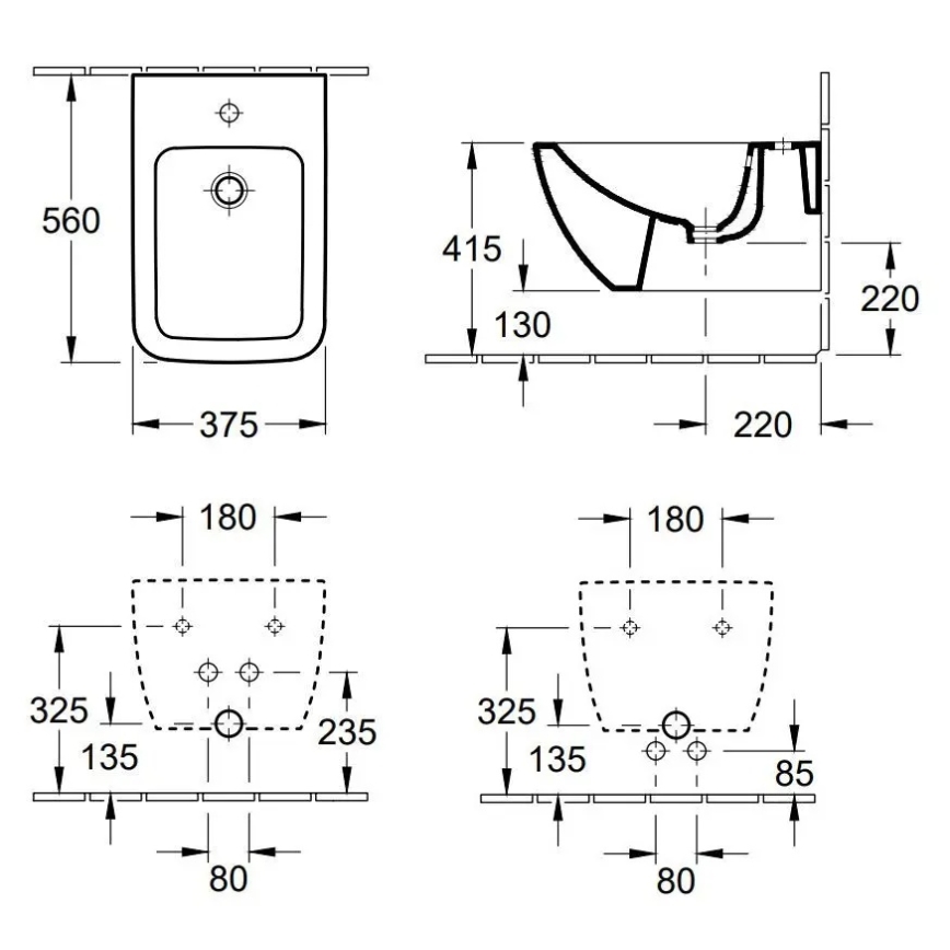 Villeroy & Boch 441100R1 - Závesný bidet VENTICELLO keramika/biela
