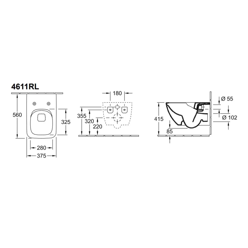 Villeroy & Boch 4611RLR1 - Závesné WC so sedátkom SoftClose VENTICELLO keramika/biela