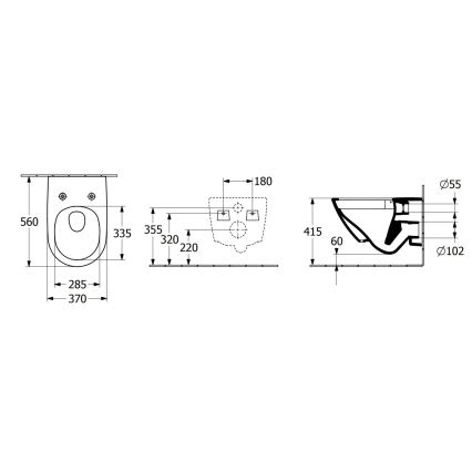 Villeroy & Boch 4670TSR1 - Závesné WC so sedátkom SoftClose SUBWAY 3.0 keramika/biela