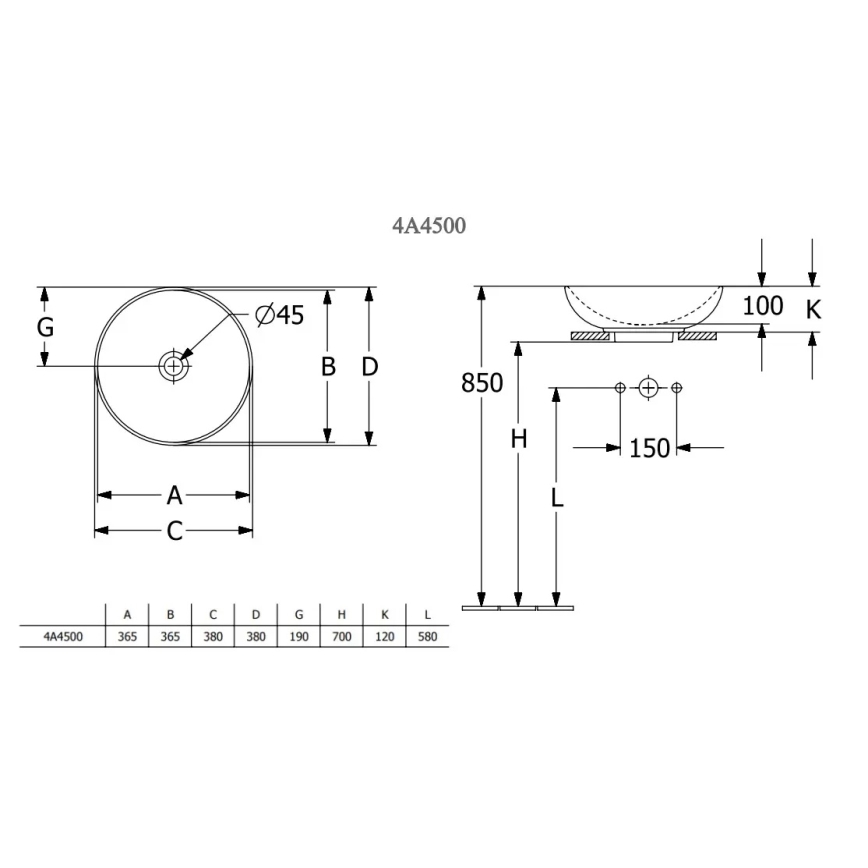 Villeroy & Boch 4A450001 - Umývadlo na dosku LOOP&FRIENDS pr. 38 cm keramika/biela