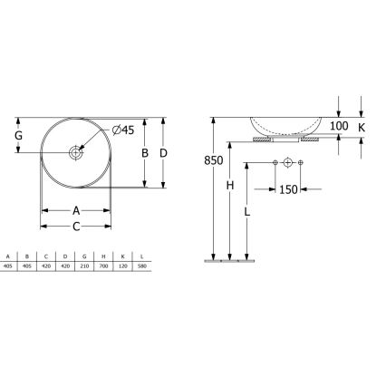 Villeroy & Boch 4A460001 - Umývadlo na dosku LOOP&FRIENDS pr. 42 cm keramika/biela