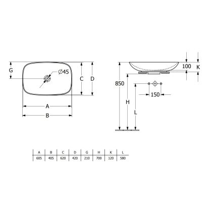 Villeroy & Boch 4A500001 - Umývadlo na dosku LOOP&FRIENDS 62x42 cm keramika/biela