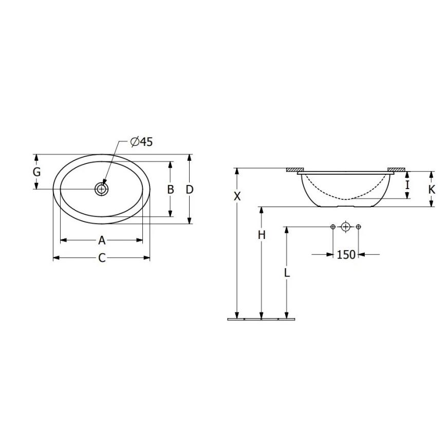 Villeroy & Boch 4A530001 - Zapustené umývadlo LOOP&FRIENDS 43x29 cm keramika/biela