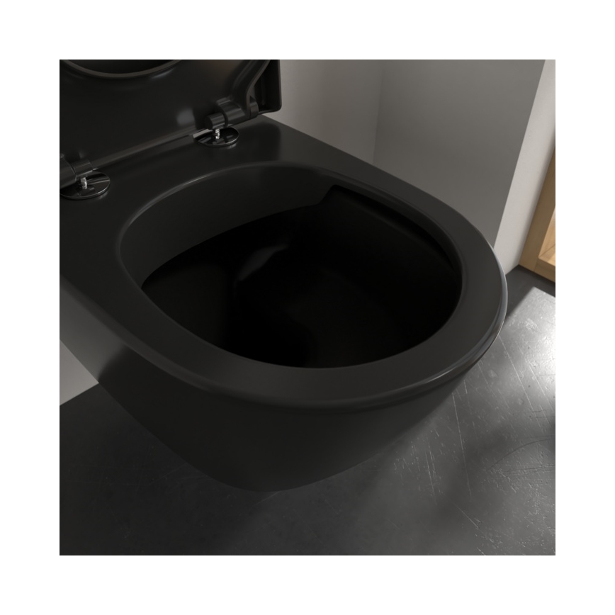 Villeroy & Boch 5614R0R7 - Závesné WC SUBWAY keramika/čierna