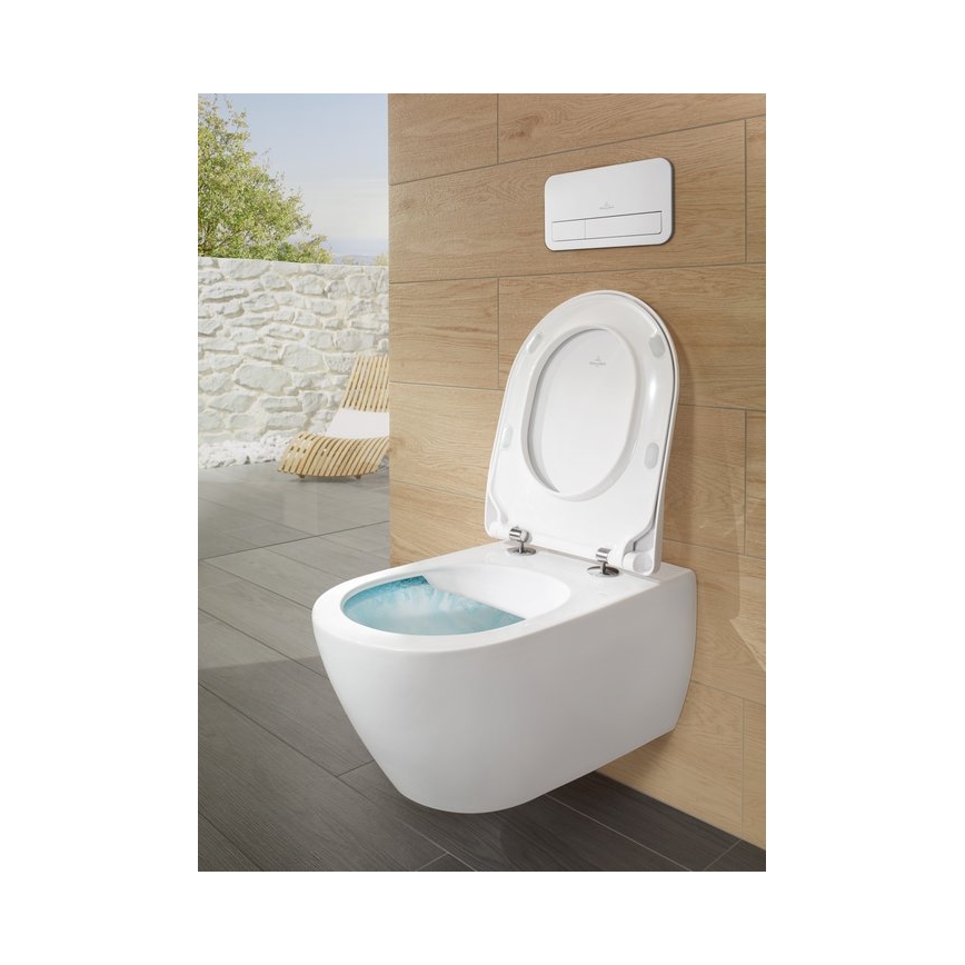 Villeroy & Boch 5614R2R1 - Závesné WC s WC sedadlom SoftClose SUBWAY 2.0 keramika/biela