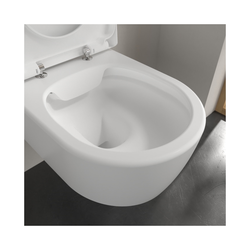 Villeroy & Boch 5656HRRW - Závesné WC so sedátkom SoftClose AVENTO keramika/biela