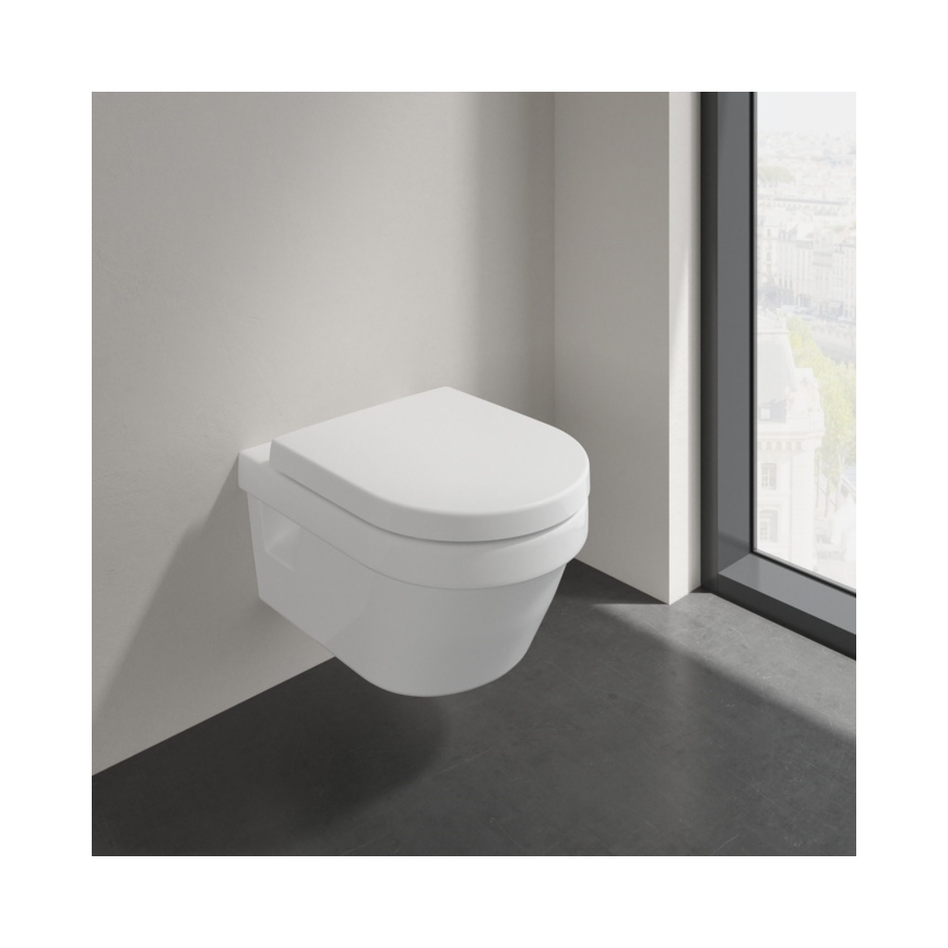 Villeroy & Boch 5684HRR1 - Závesné WC s sedadlom SoftClose ARCHITECTURA keramika/biela