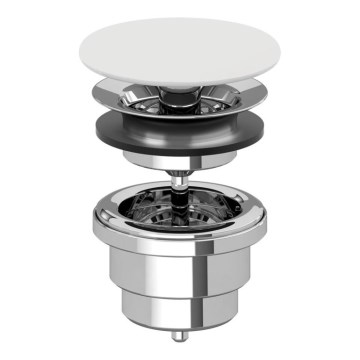 Villeroy & Boch 680800RW - Umývadlová výpusť biela/lesklý chróm