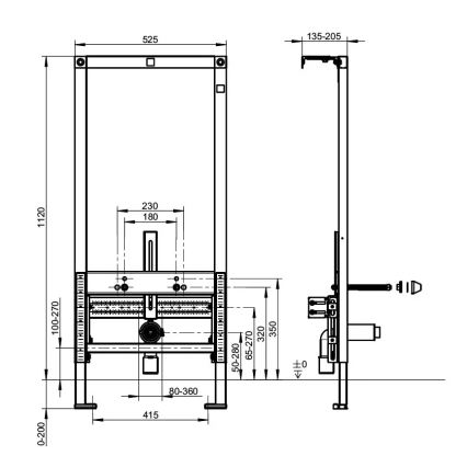 Villeroy & Boch 92214800 - Podomietkový modul pre bidet VICONNECT 112 cm