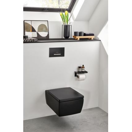 Villeroy & Boch 922169AN - Splachovacie tlačidlo VICONNECT matná čierna/matný chróm