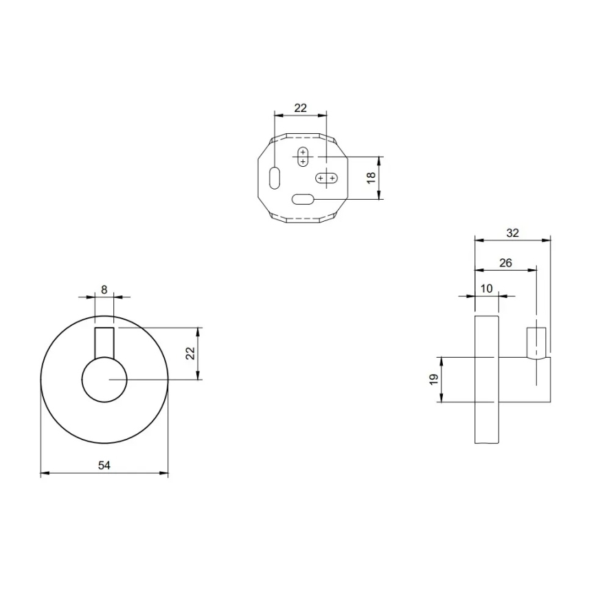 Villeroy & Boch TVA15101100061 - Nástenný háčik ELEMENTS lesklý chróm