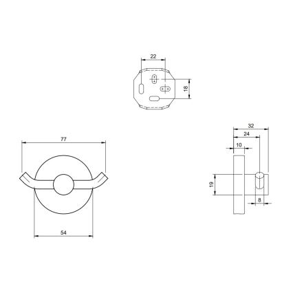 Villeroy & Boch TVA15101200061 - Nástenný háčik ELEMENTS lesklý chróm