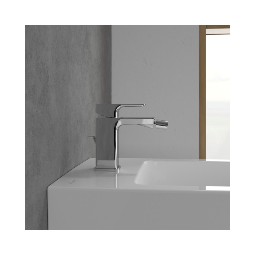 Villeroy & Boch TVB11200100061 - Bidetová batéria + vypúšťací ventil SUBWAY 3.0 lesklý chróm